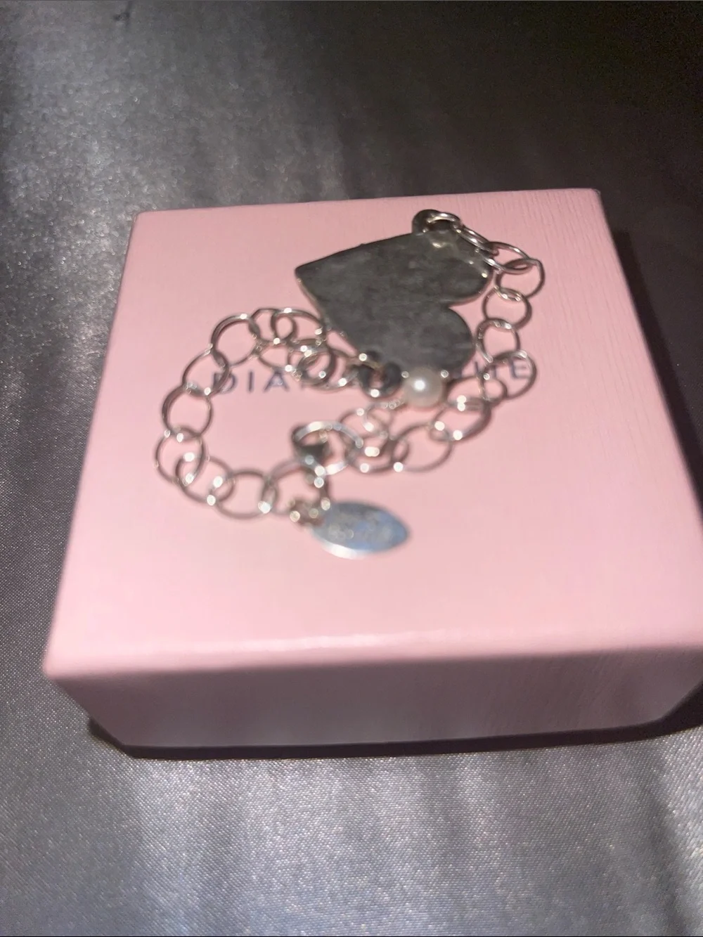 Silver Heart Link Bracelet with Inspirational Engraving